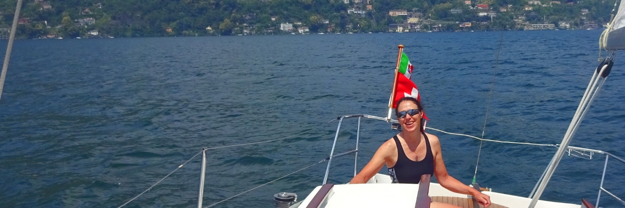 Heidi sailing on Lake Maggiore