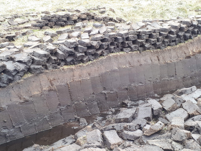 Peat cutting on North Uist