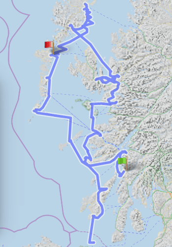 Our route in Scotland